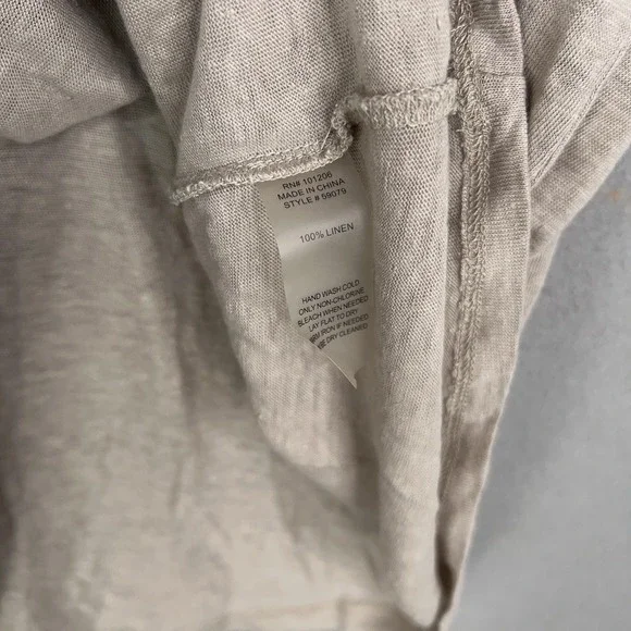 Soft Surroundings Shirt Womens 2X Beige Linen Slub Top Minimal Luxury Resort - Picture 5 of 12